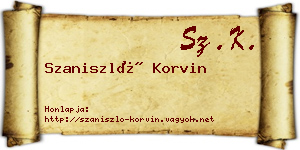 Szaniszló Korvin névjegykártya